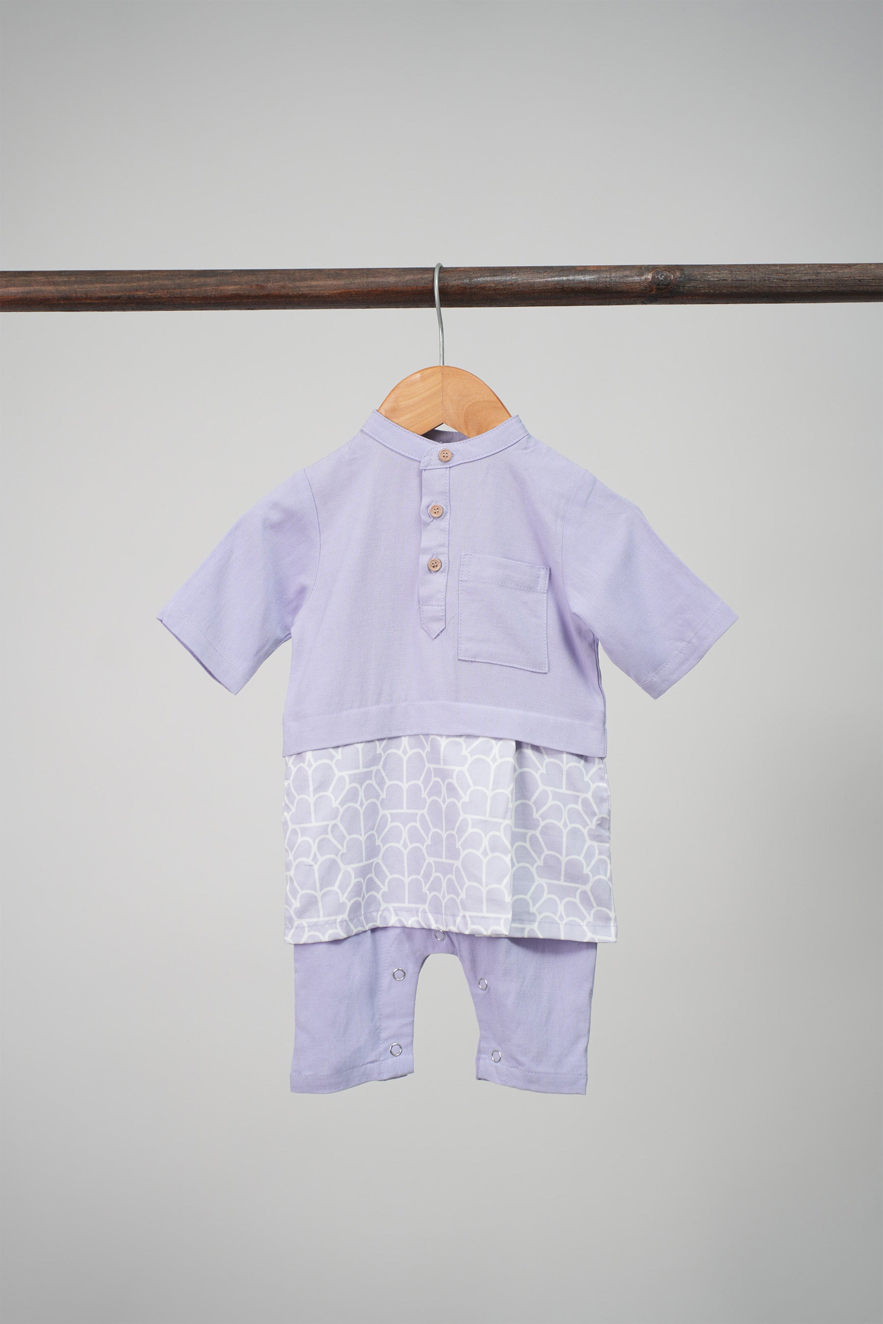 The Early Check-in Collection Baby Boy Baju Melayu 3-in-1 in Ballroom Print