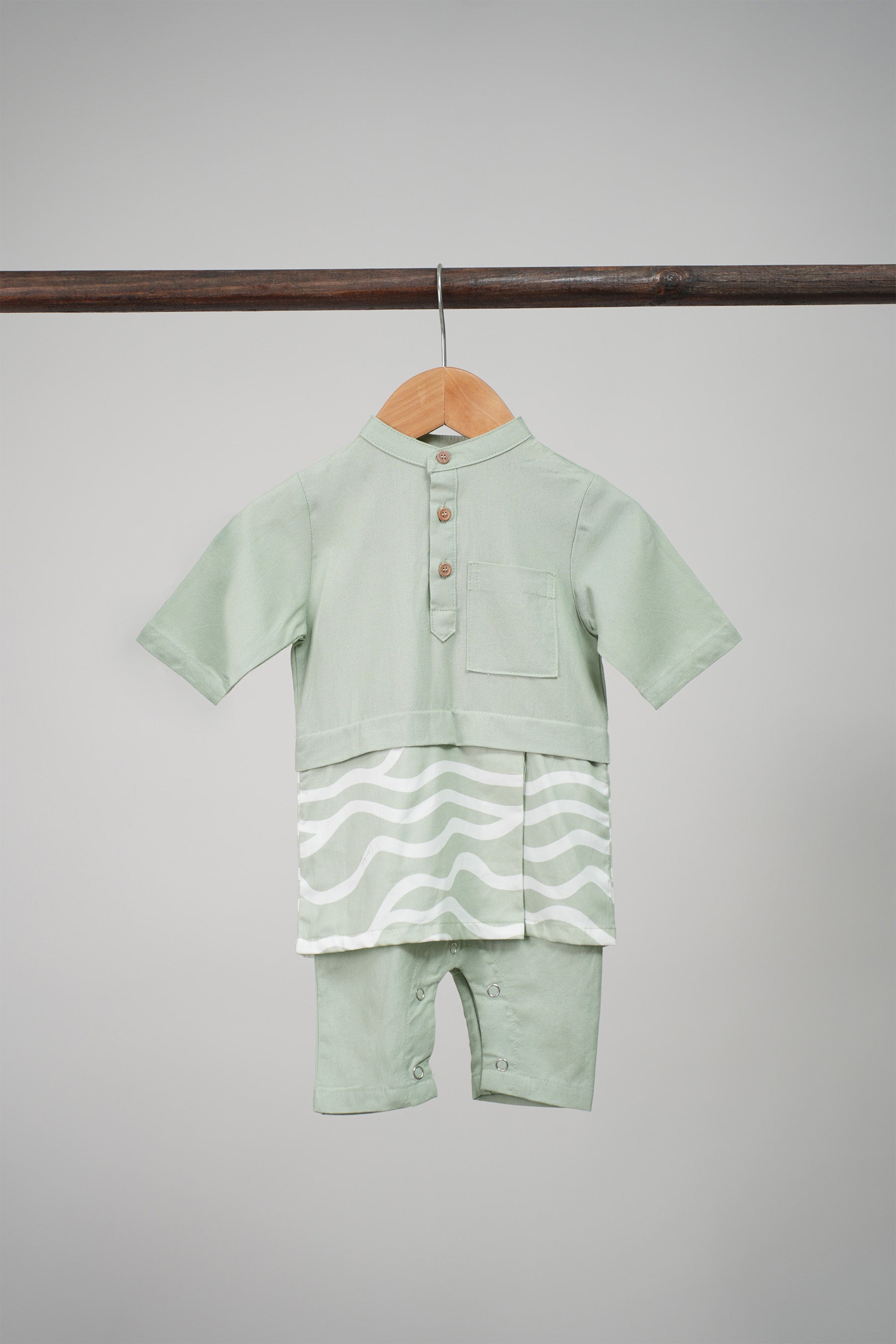 The Early Check-in Collection Baby Boy Baju Melayu 3-in-1 in Meadow Print