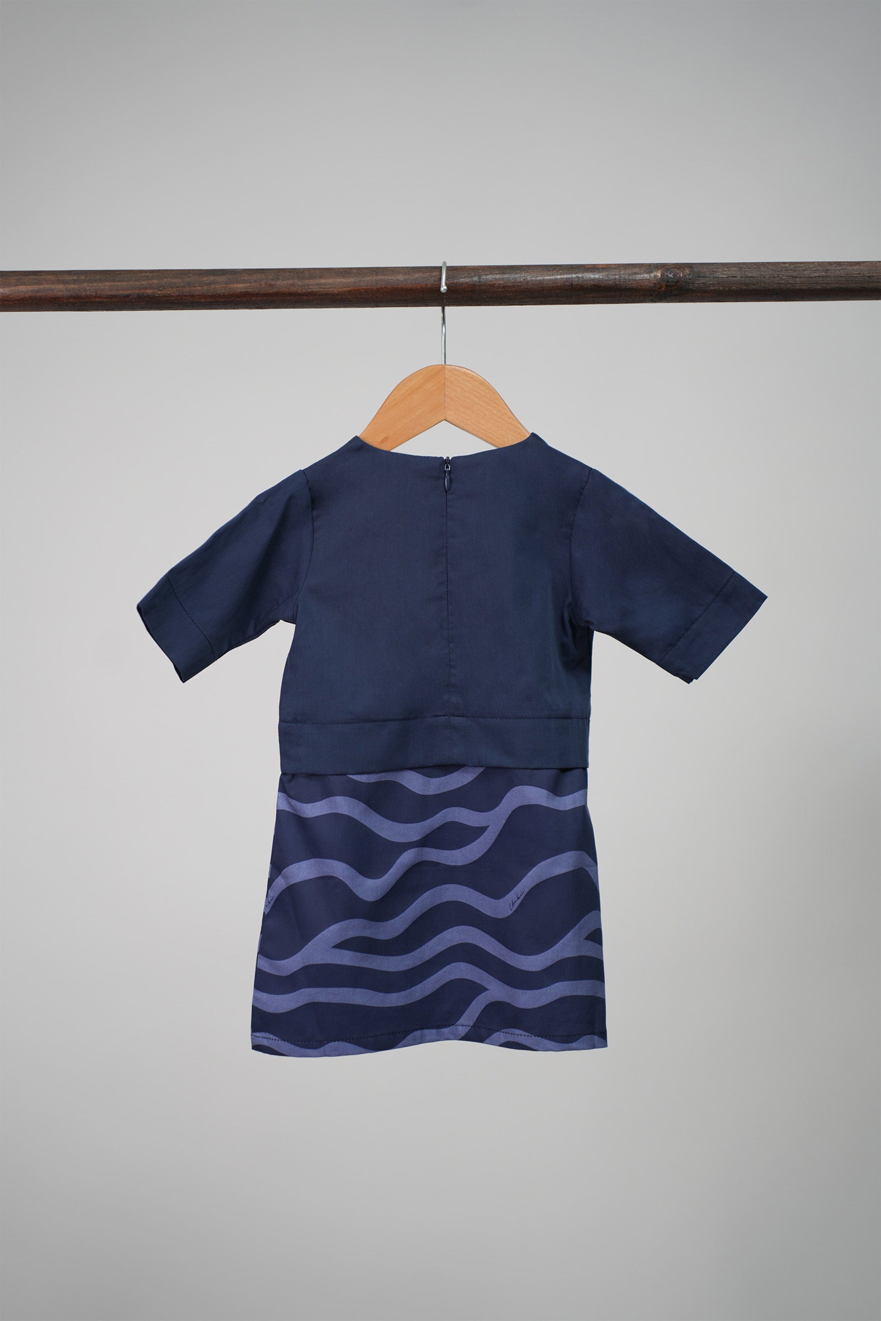 The Early Check-in Collection Baby Girl Kurung Dress in Ombak Print