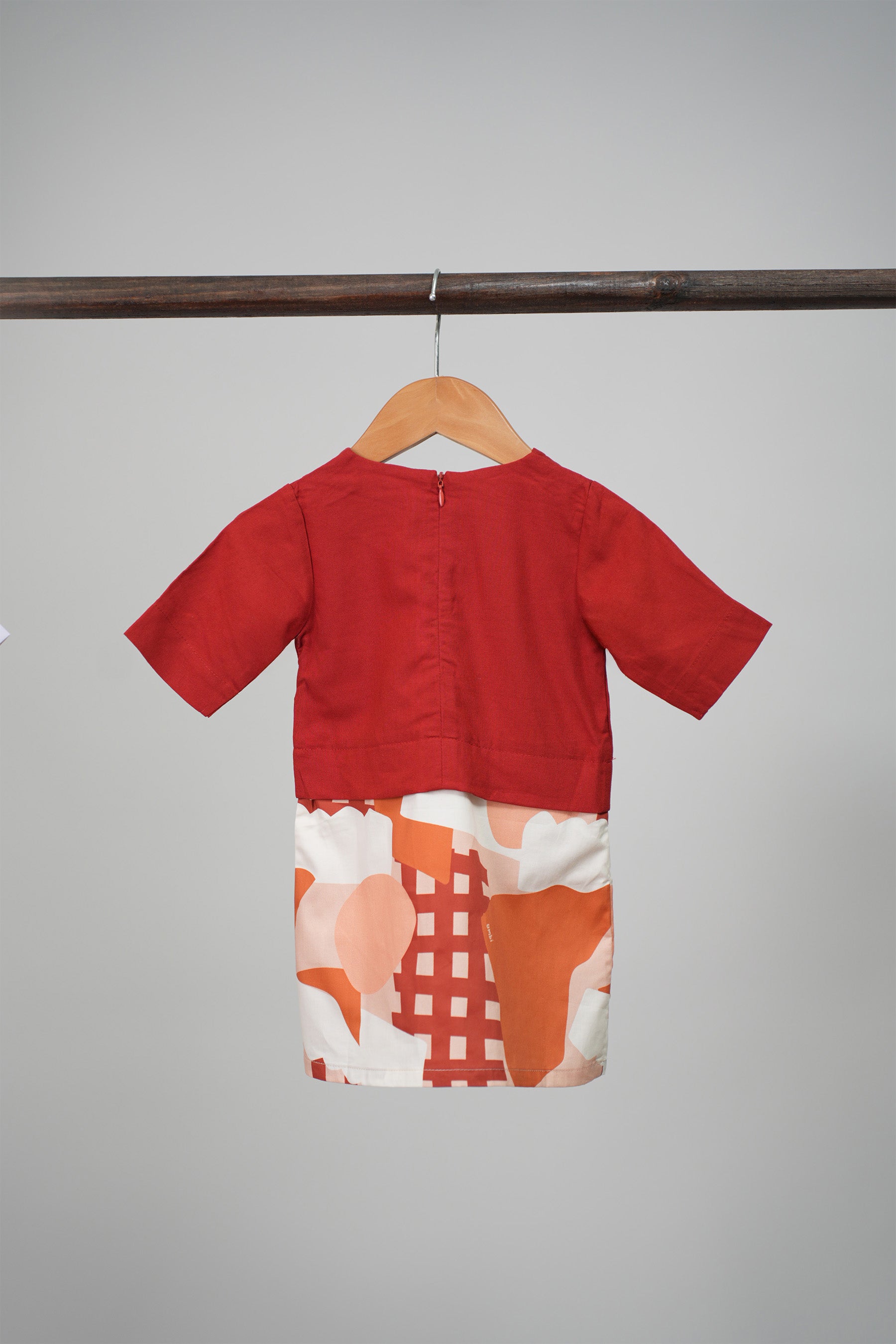 The Early Check-in Collection Baby Girl Kurung Dress in Cranberry Print