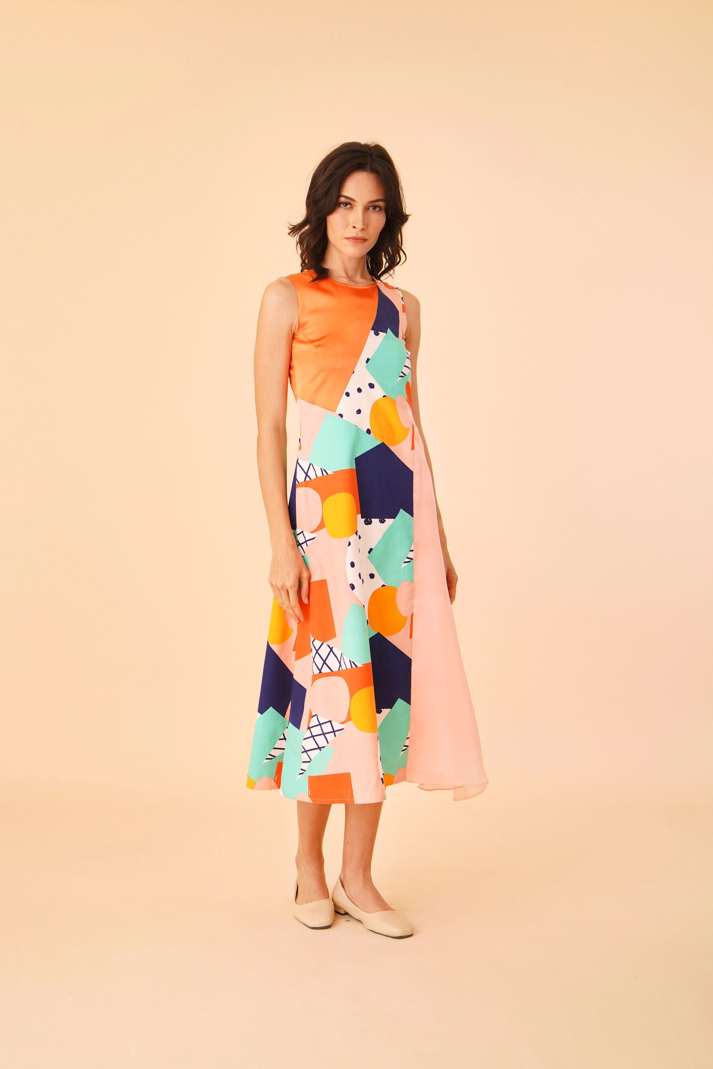 Flare A-Line Midi Dress