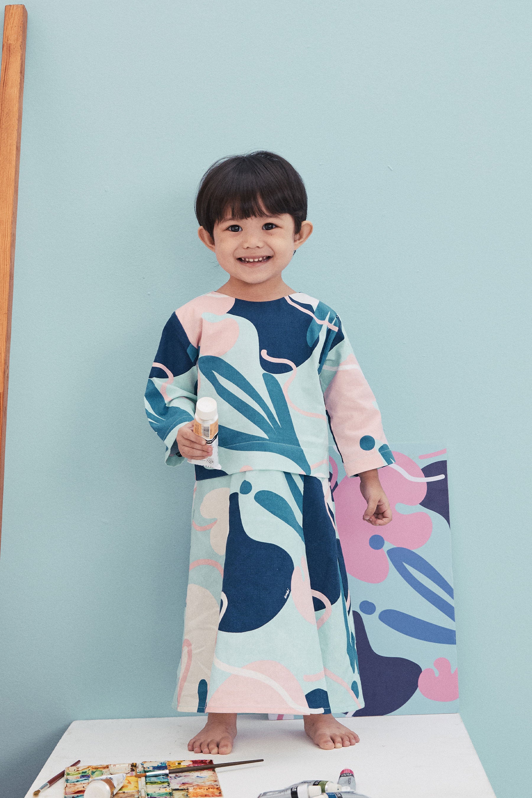 baju raya family sedondon kids baby kurung monet print