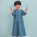 baju raya family sedondon kids baby kurung steel blue