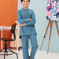 one set cotton linen baju melayu for boys 