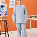 one set cotton linen baju melayu for boys 