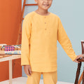 baju raya family sedondon kids boy kurta top lemon yellow