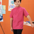  boys short sleeve fuchsia pink eid kenduri event wear 