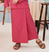 baju raya family sedondon girls kids classic skirts fuchsia pink 