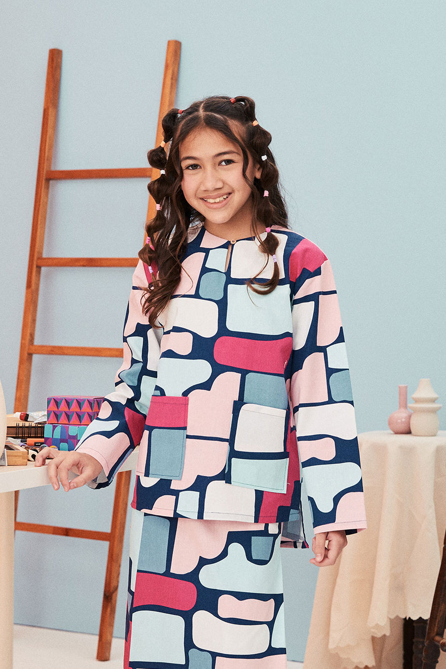 baju raya family sedondon kids girl top picasso print