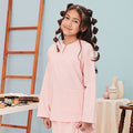 baju raya family sedondon kids girl top soft pink