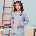 baju raya family sedondon kids girl top stone blue