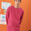 men long sleeve cotton linen kurta