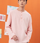 baju raya family sedondon men kurta soft pink