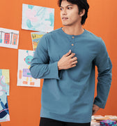 baju raya family sedondon adult men kurta top steel blue