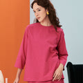 baju raya family sedondon women boxy top fuchsia pink