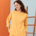 baju raya family sedondon women boxy top lemon yellow