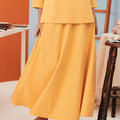 baju raya family sedondon women flare skirt lemon yellow