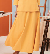 baju raya family sedondon women flare skirt lemon yellow