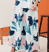 baju raya family sedondon women flare skirt monet print