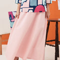 baju raya family sedondon women flare skirt soft pink