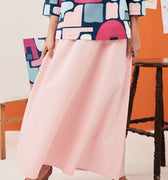 baju raya family sedondon women flare skirt soft pink