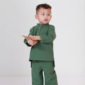 cotton linen boy baju melayu set 