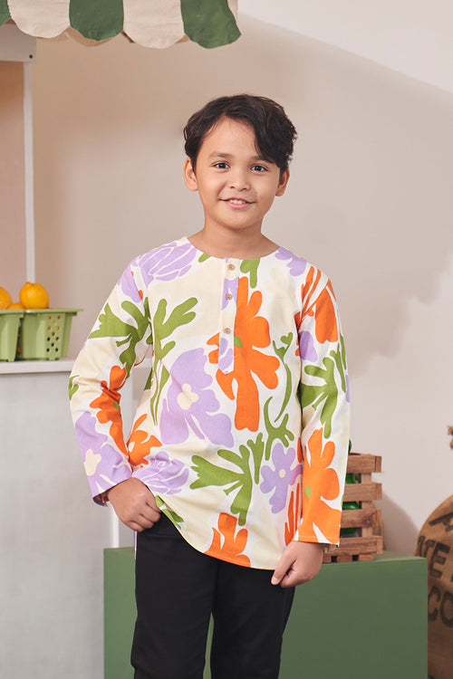 At The Market Collection Boy Kurta Top Fleur Print