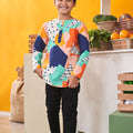 boys top kurta long sleeves button eid kenduri event wear