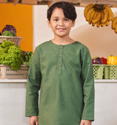 baju raya family sedondon kids kurta boy top pine green 