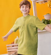 baju raya family sedondon boy short sleeves shirt lime green