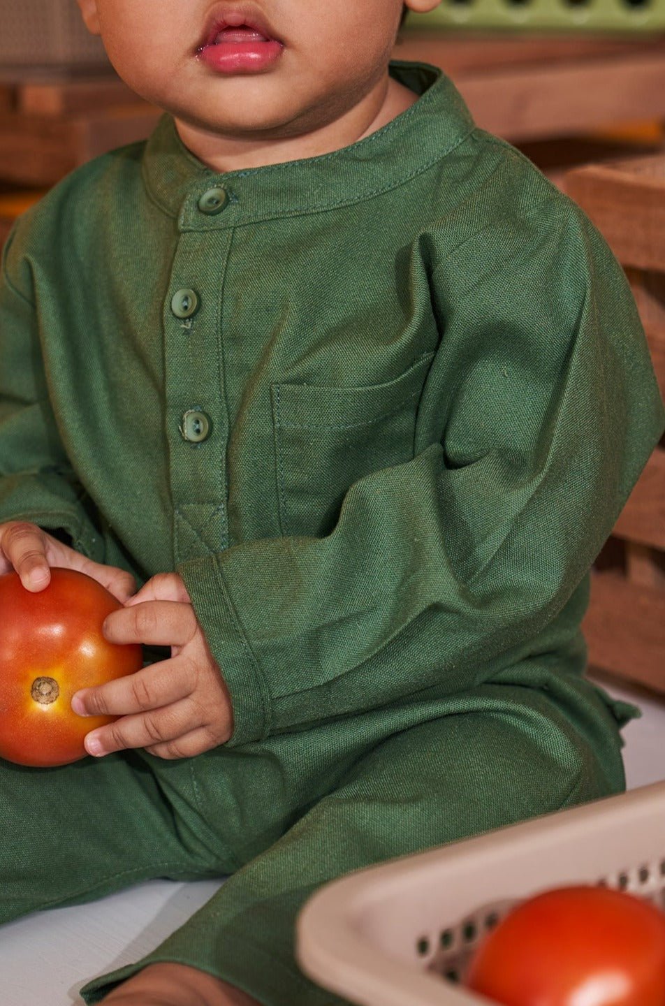 At The Market Collection Baby Baju Melayu Set Pine Green - Umbi