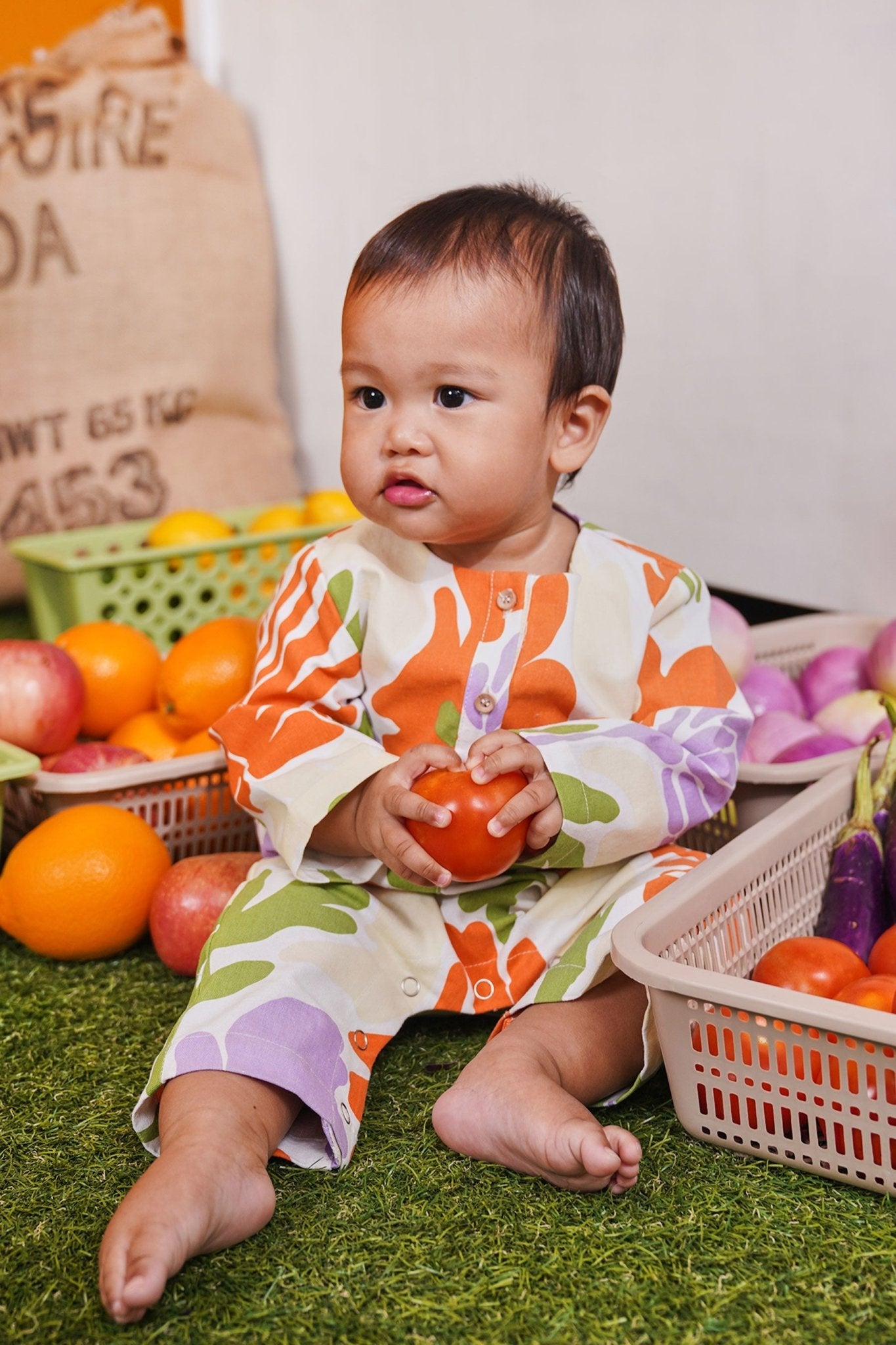 At The Market Collection Baby Jumpsuit Fleur Print - Umbi
