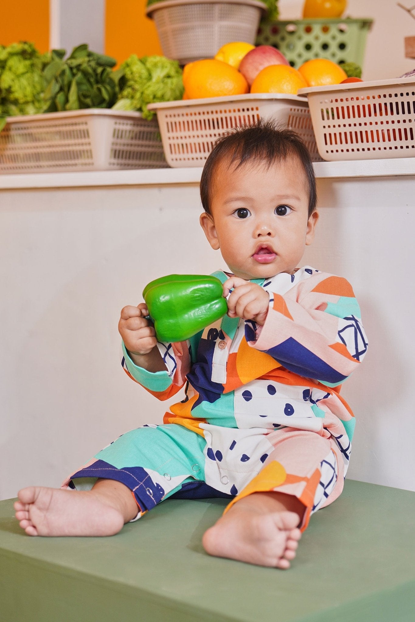 At The Market Collection Baby Jumpsuit Fruit Punch Print - Umbi