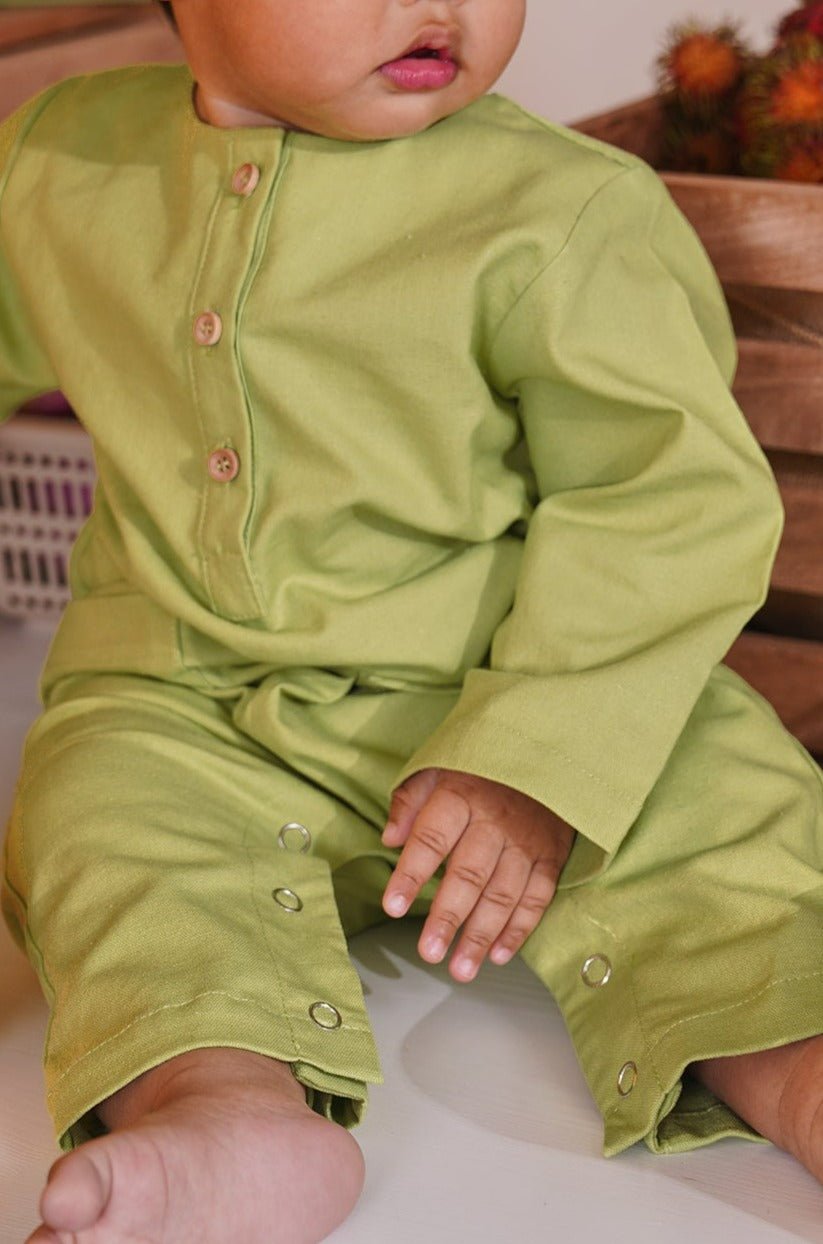 At The Market Collection Baby Jumpsuit Lime Green - Umbi