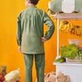 At The Market Collection Boy Baju Melayu Set Pine Green - Umbi