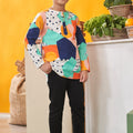 At The Market Collection Boy Kurta Top Fruit Punch Print - Umbi
