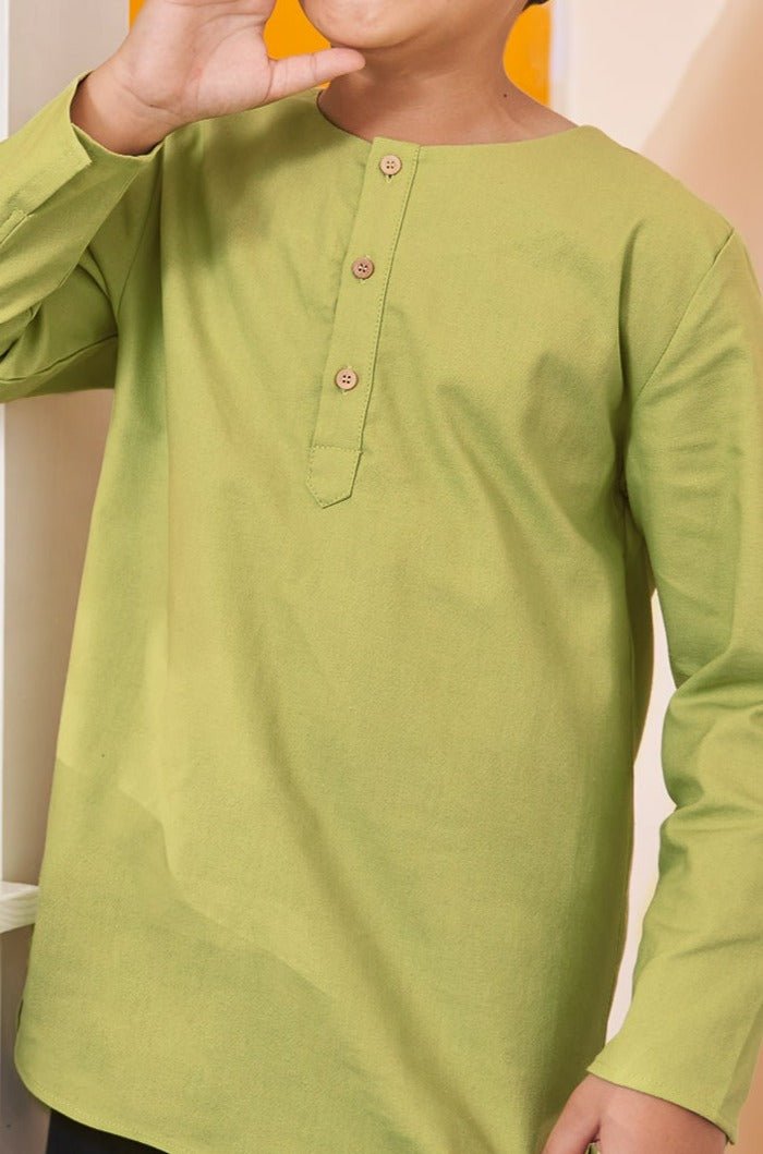 At The Market Collection Boy Kurta Top Lime Green - Umbi