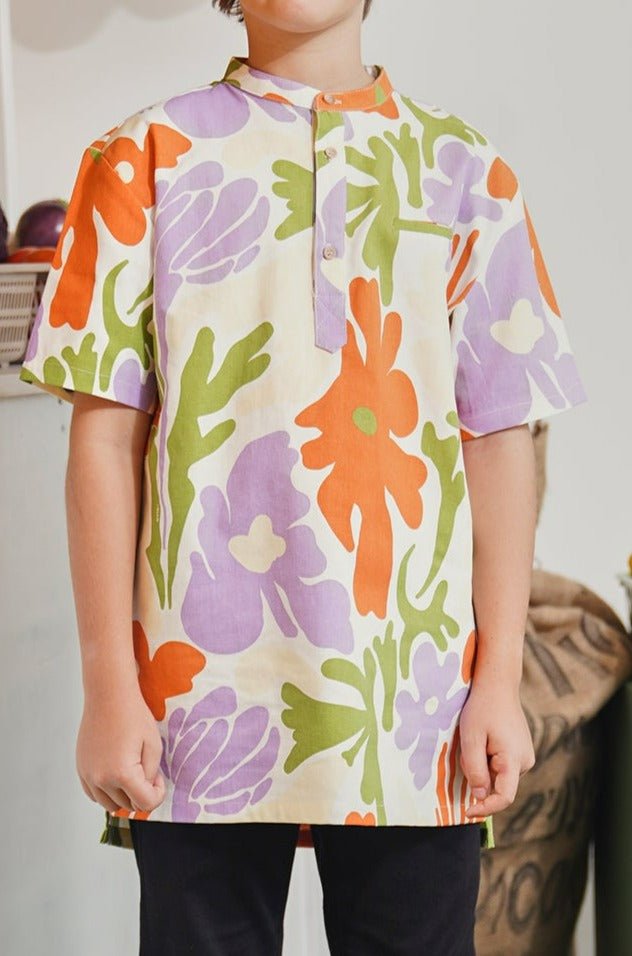At The Market Collection Boy Short Sleeves Shirt Fleur Print - Umbi