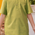 At The Market Collection Boy Short Sleeves Shirt Lime Green - Umbi