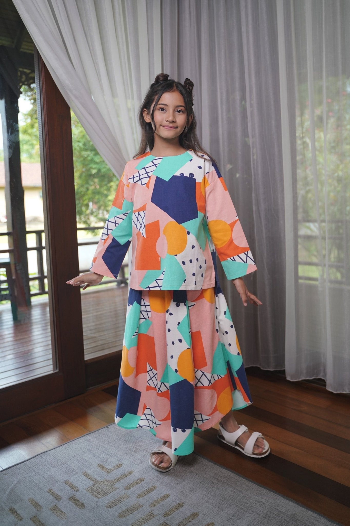 At The Market Collection Girl Boxy Blouse Fruit Punch Print - Umbi