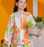At The Market Collection Girl Kurung Top Fleur Print - Umbi