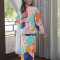 At The Market Collection Girl Kurung Top Fruit Punch Print - Umbi