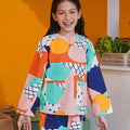 At The Market Collection Girl Kurung Top Fruit Punch Print - Umbi