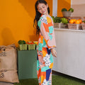 At The Market Collection Girl Kurung Top Fruit Punch Print - Umbi