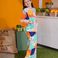 At The Market Collection Girl Kurung Top Fruit Punch Print - Umbi