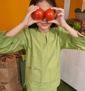 At The Market Collection Girl Kurung Top Lime Green - Umbi