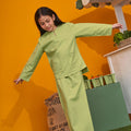 At The Market Collection Girl Kurung Top Lime Green - Umbi