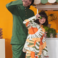 At The Market Collection Girl Kurung Top Sunflower Print - Umbi