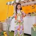 At The Market Collection Girl Ruffle Blouse Fleur Print - Umbi