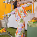 At The Market Collection Girl Ruffle Blouse Fleur Print - Umbi